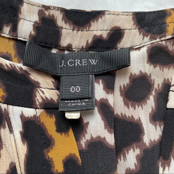 J. Crew Silk Leopard Tank Top Size 00 - Picture 4 of 5